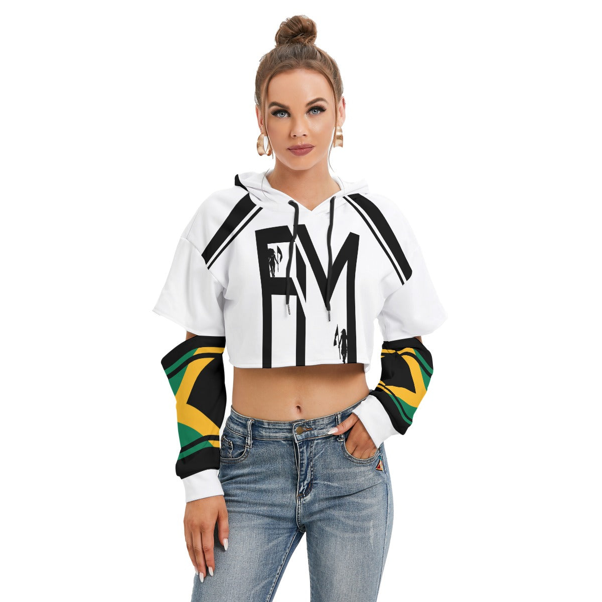 Women's Heavy Fleece Hoodie With Hollow Out Sleeve