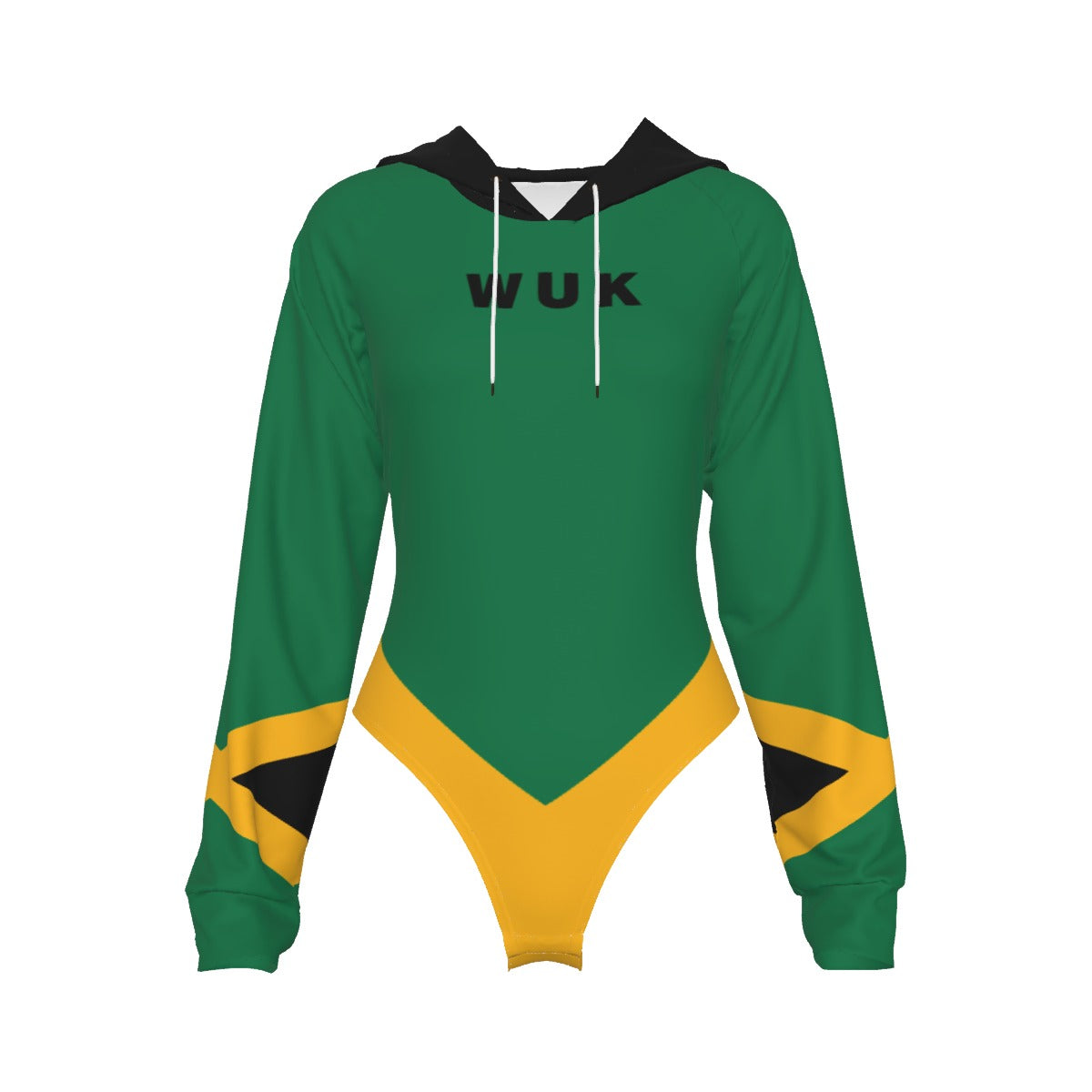 Women's Raglan Sleeve Hooded Bodysuit