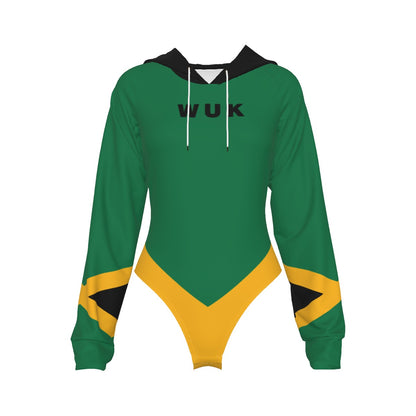 Women's Raglan Sleeve Hooded Bodysuit