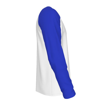Laurel Wildcats Men's Raglan Long Sleeve T-Shirt White & Blue