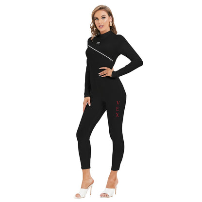 Women's Long-sleeved High-neck Jumpsuit With Zipper