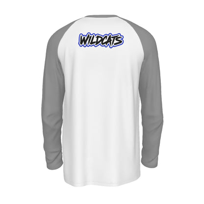 Laurel Wildcats Men's Raglan Long Sleeve T-Shirt White & Grey
