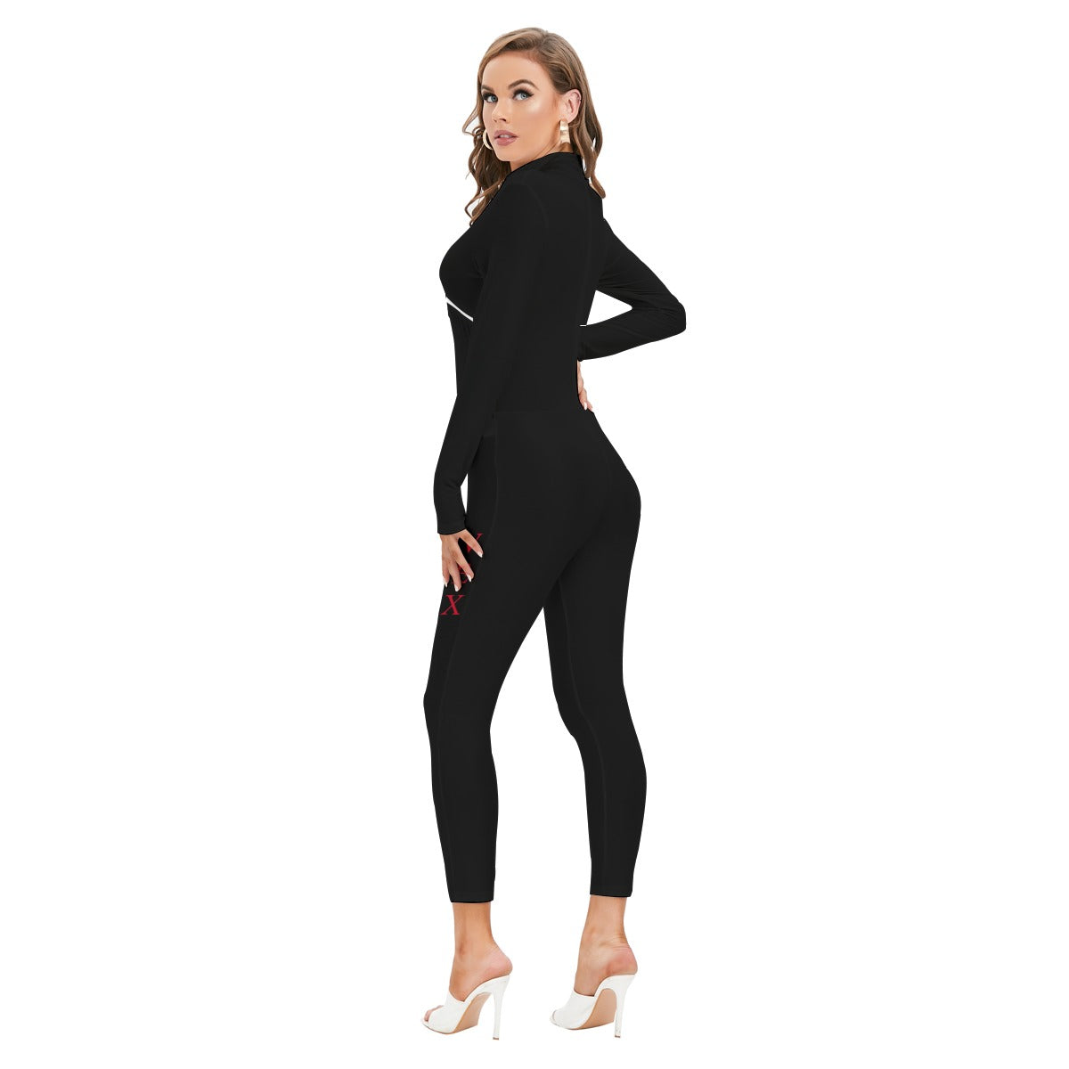 Women's Long-sleeved High-neck Jumpsuit With Zipper