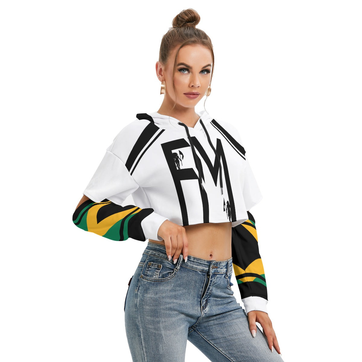 Women's Heavy Fleece Hoodie With Hollow Out Sleeve