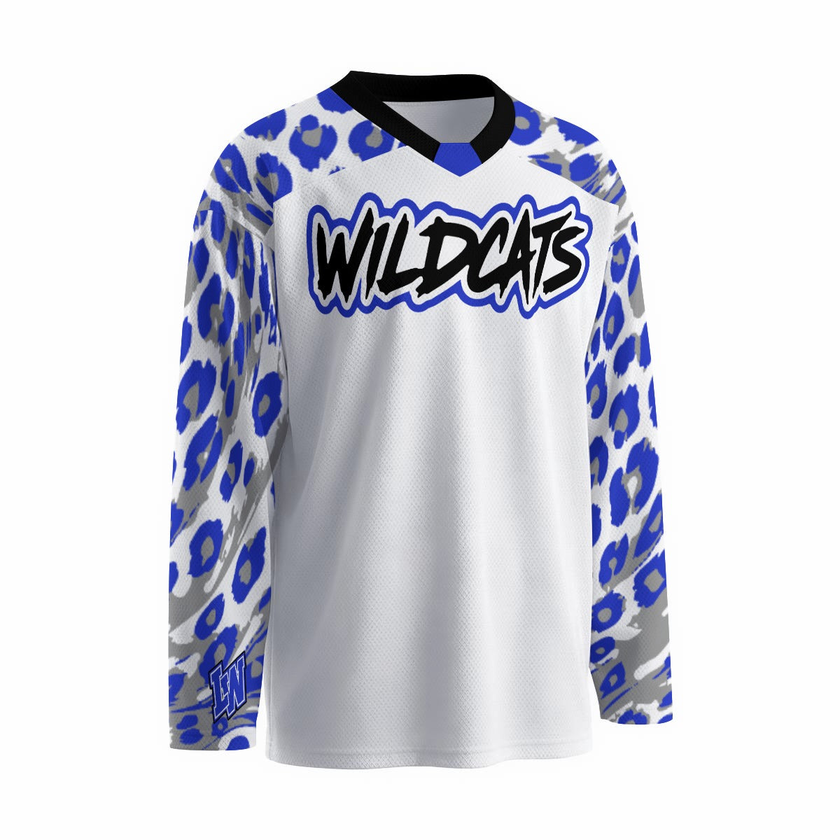 LW - WILDCATS FAN All Animal Print White & Blue Team Jersey