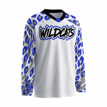 LW - WILDCATS FAN All Animal Print White & Blue Team Jersey