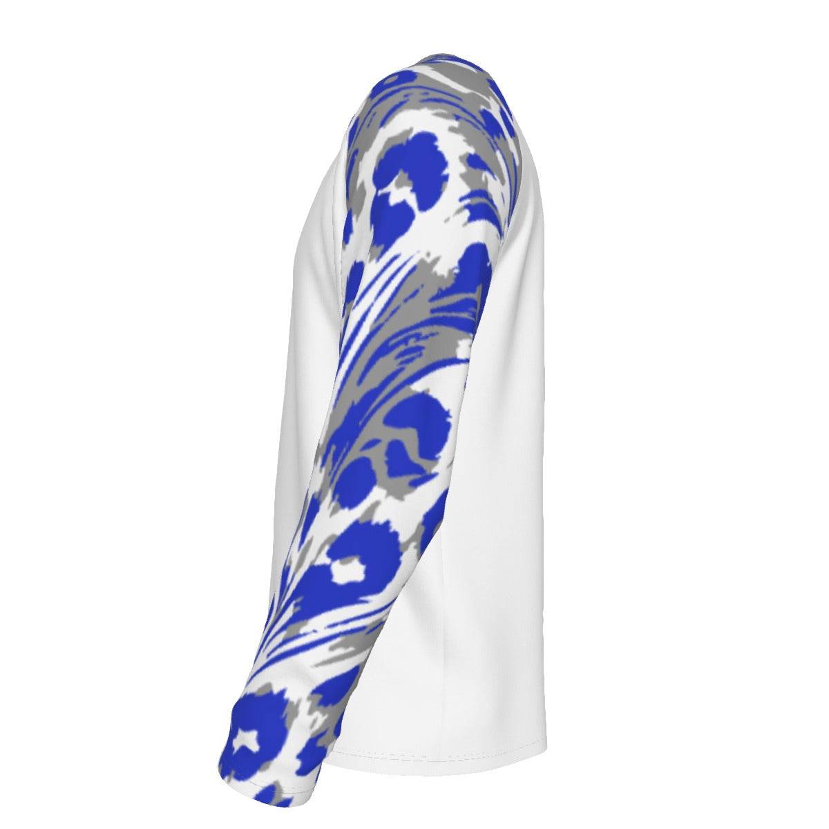 Laurel Wildcats Men's Raglan Long Sleeve T-Shirt White & Grey/Blue Trim