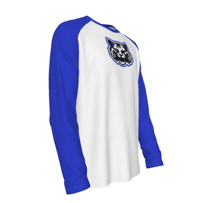 Laurel Wildcats Men's Raglan Long Sleeve T-Shirt White & Blue