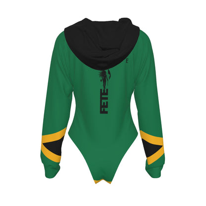 Women's Raglan Sleeve Hooded Bodysuit