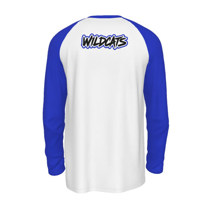 Laurel Wildcats Men's Raglan Long Sleeve T-Shirt White & Blue