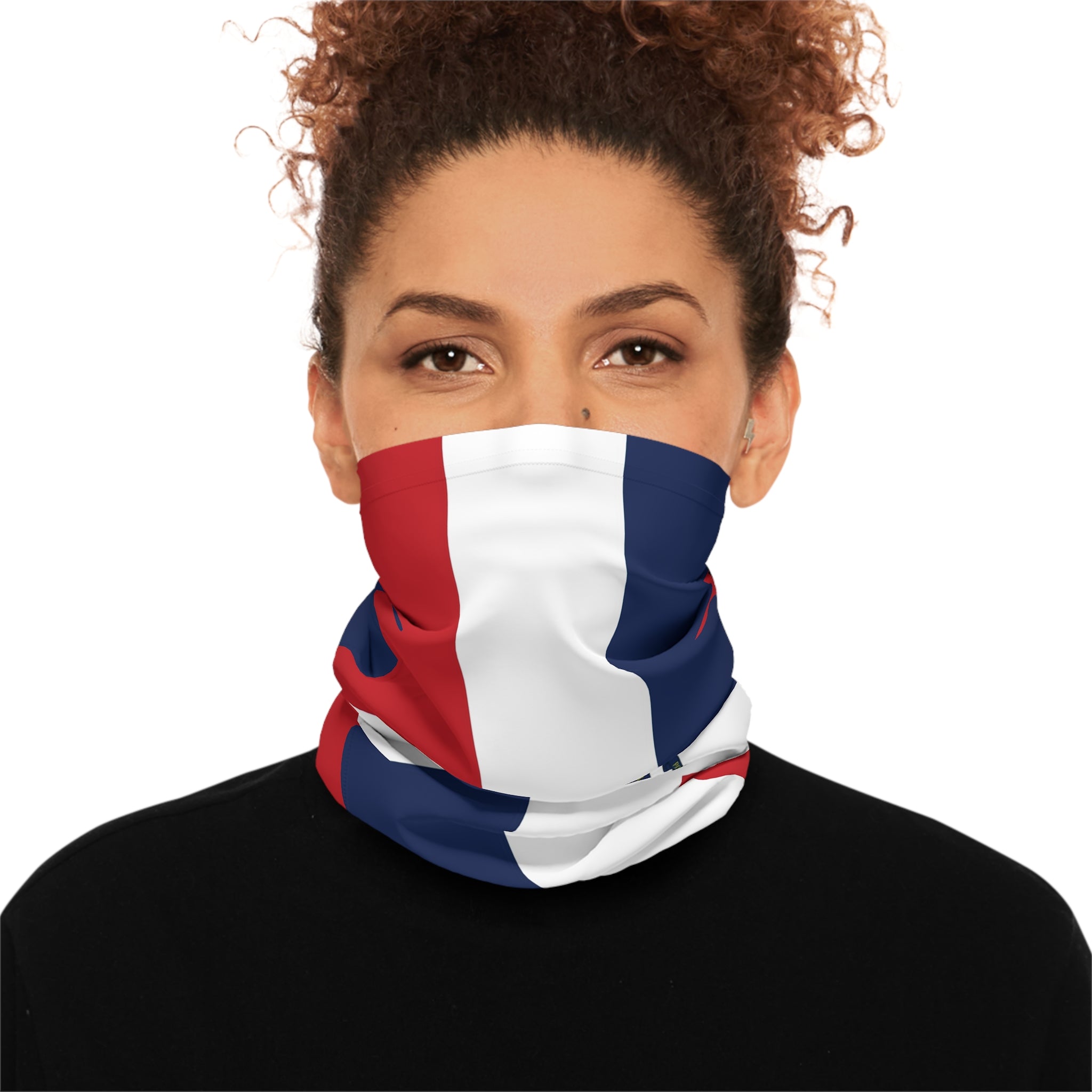 High Quality Dominica Republic Flag Lightweight Neck Gaiter-Fete Massive