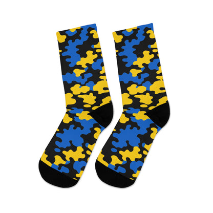 St. Lucia Flag CAMO Poly Socks-Fete Massive