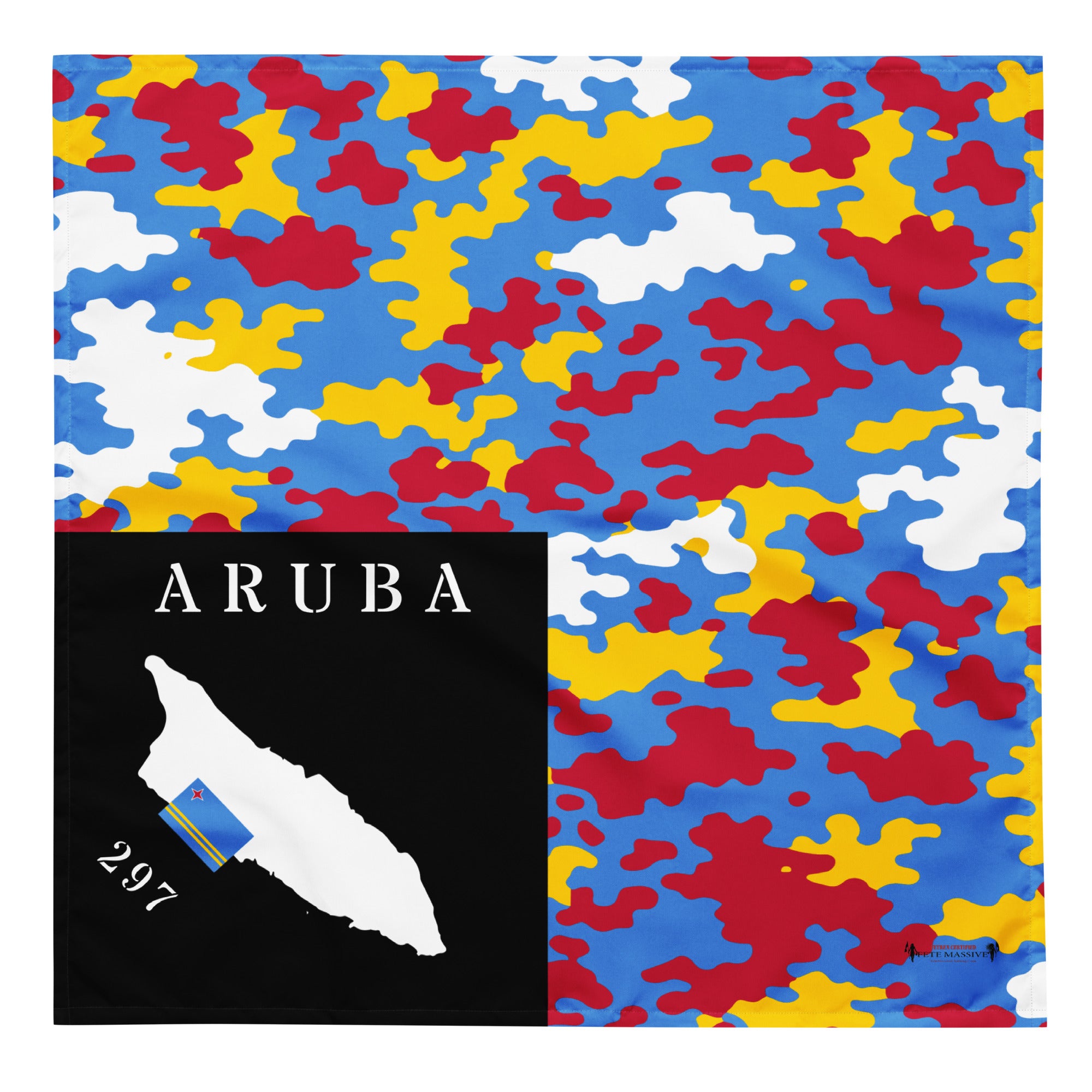 Aruba Island & Flag CAMO print bandana-Fete Massive