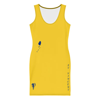 St. Vincent Bodycon dress (Yellow)-Fete Massive