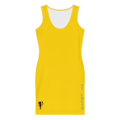 St. Lucia Bodycon dress (Yellow)-Fete Massive