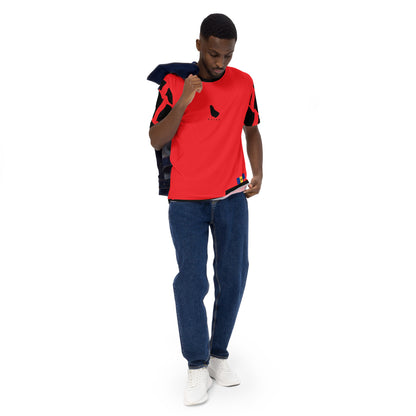 Barbados Men's t-shirt (Off script Red)-Fete Massive