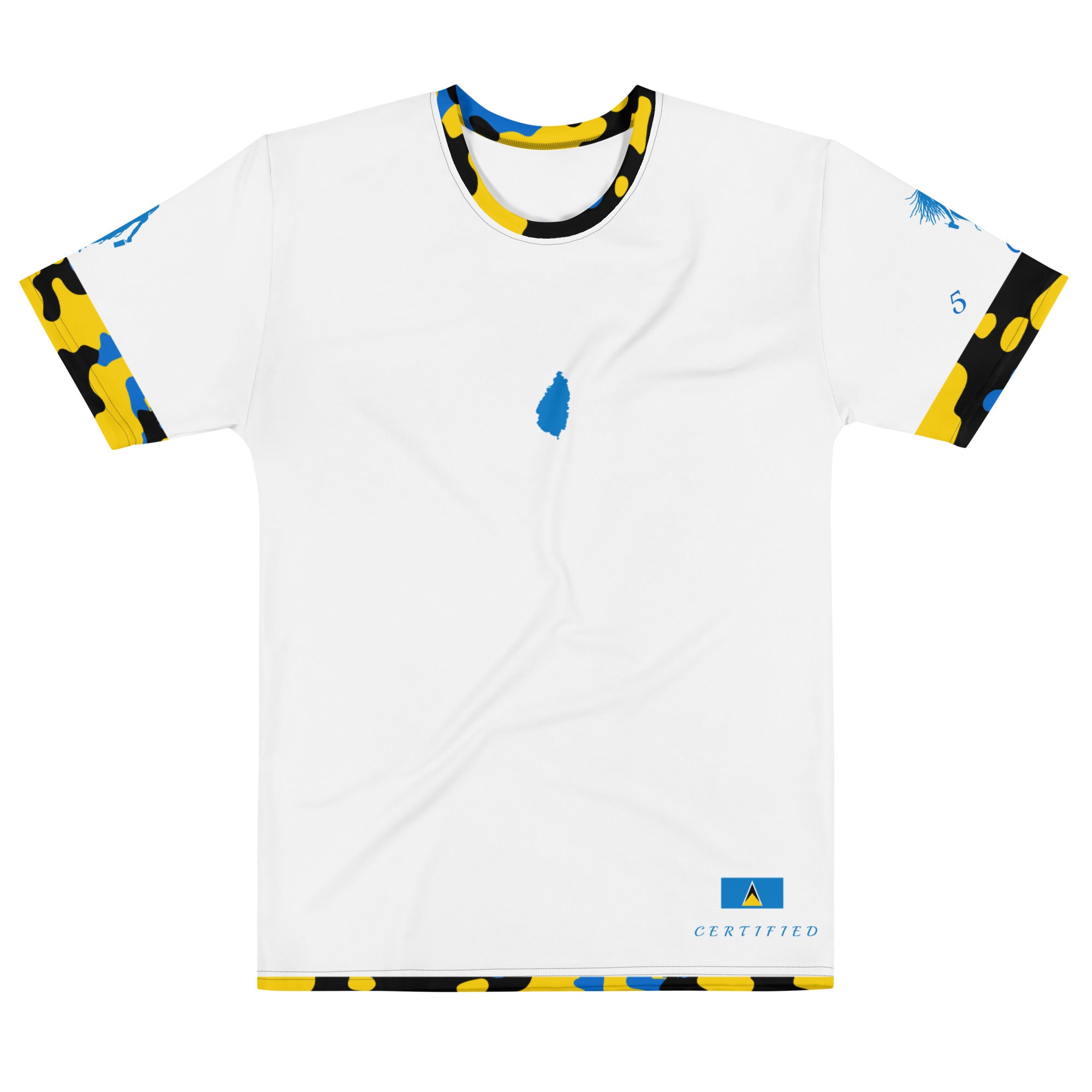 St. Lucia CAMO Fetren Men's t-shirt (White)-Fete Massive