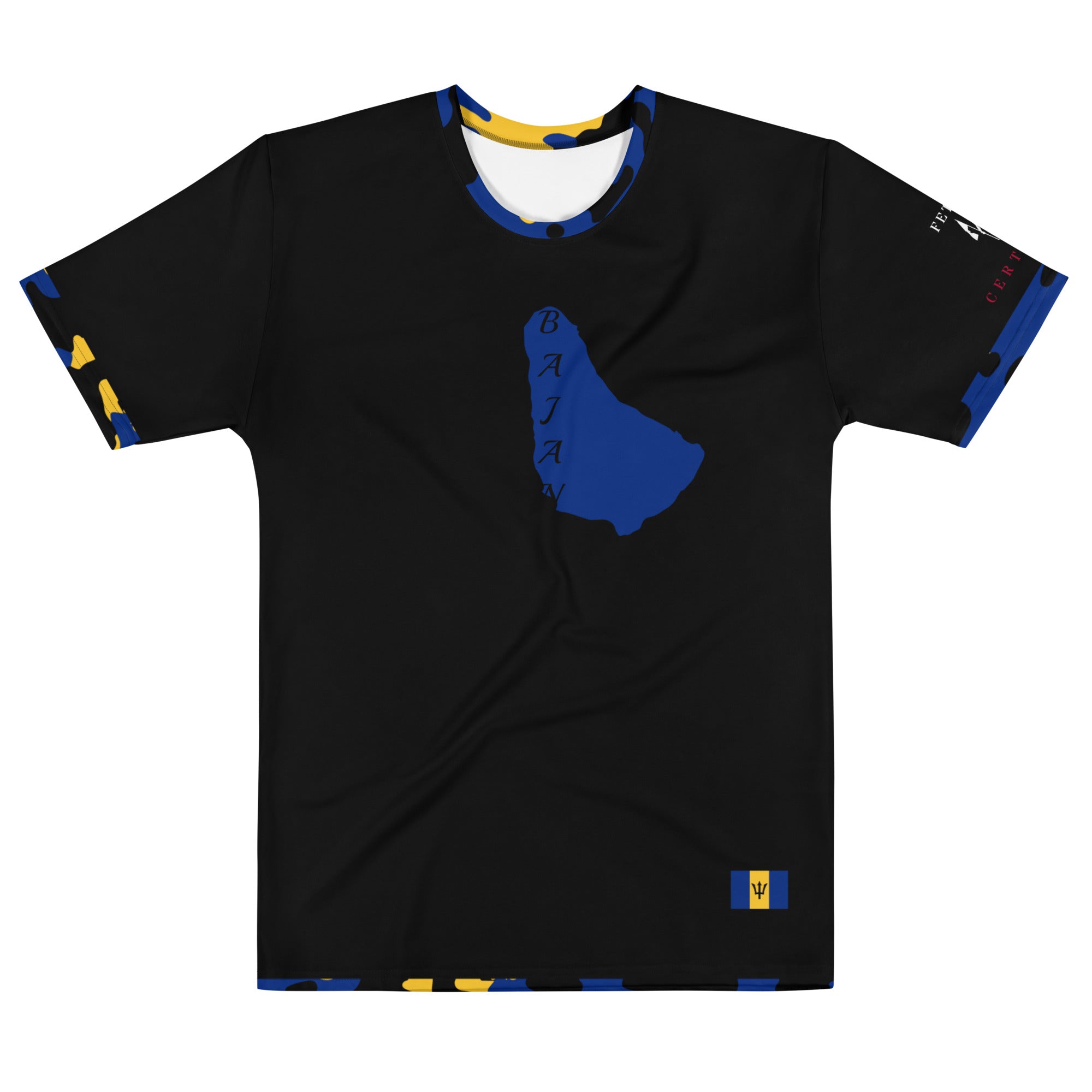 Barbados Fetren Men's t-shirt (CAMO Trim)-Fete Massive