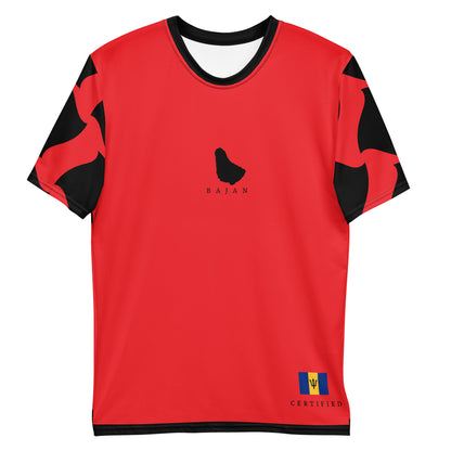 Barbados Men's t-shirt (Off script Red)-Fete Massive