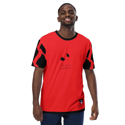 Antigua & Barbuda Off Script Men's t-shirt (Red)-Fete Massive