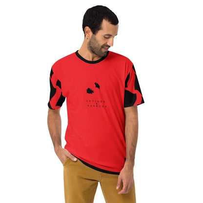 Antigua & Barbuda Off Script Men's t-shirt (Red)-Fete Massive
