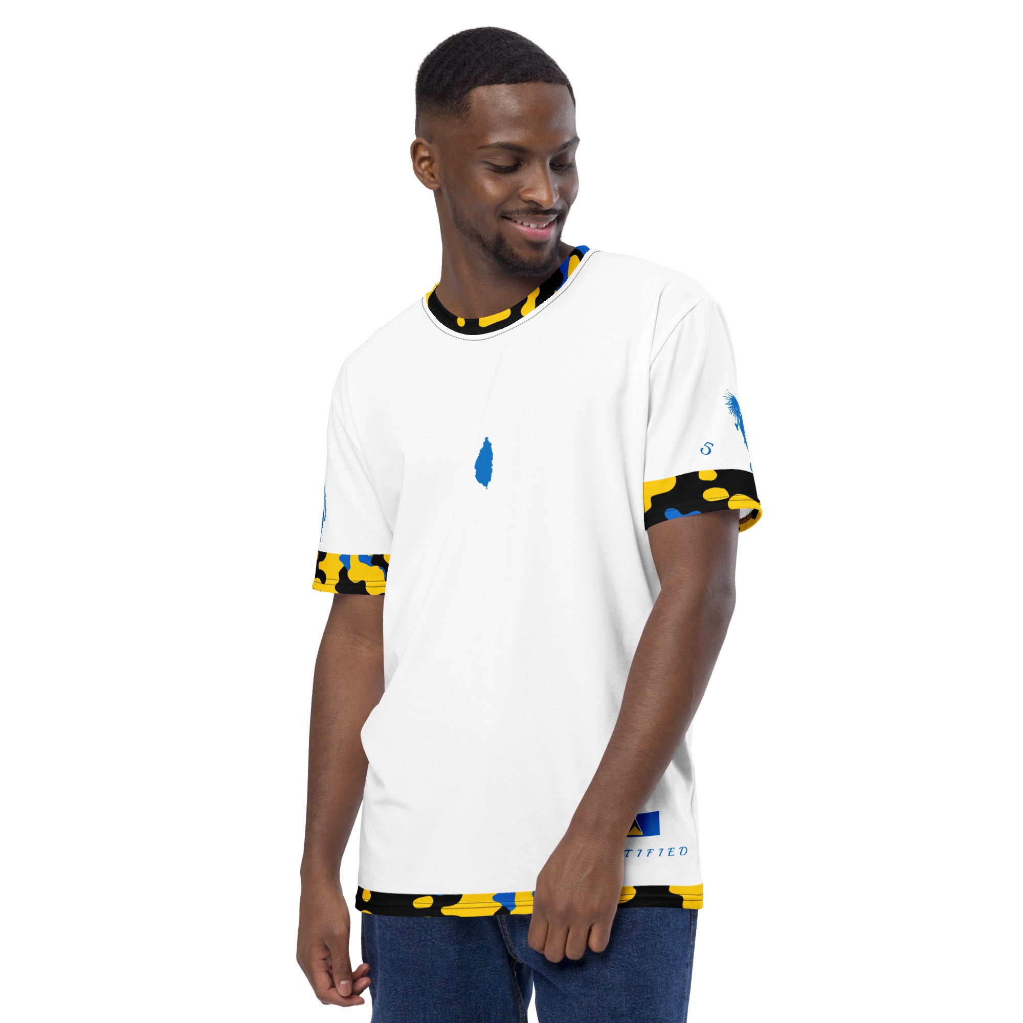 St. Lucia CAMO Fetren Men's t-shirt (White)-Fete Massive
