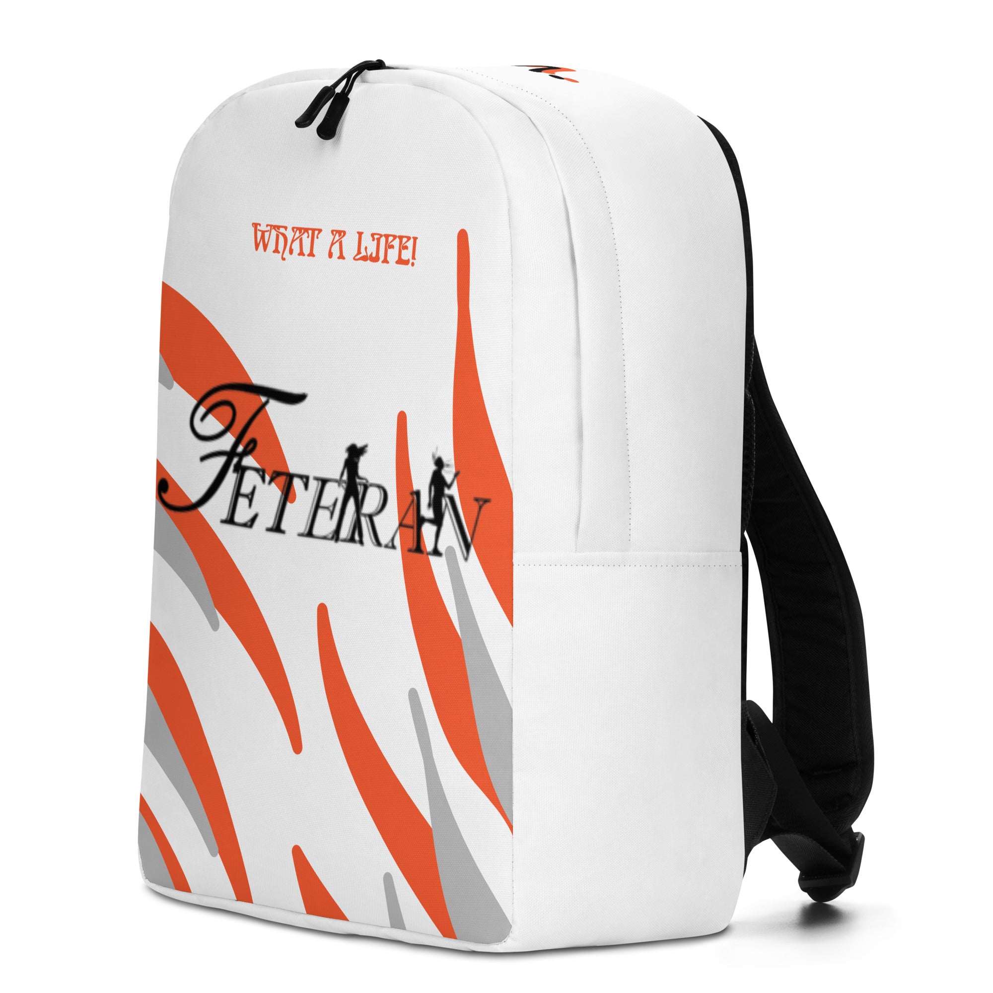 Feteran Sun Orange & Silver Minimalist Backpack-Fete Massive