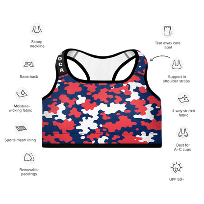Cayman Islands CAMO Padded Sports Bra-Fete Massive