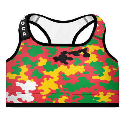 Guyana CAMO Padded Sports Bra-Fete Massive