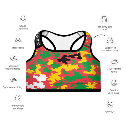 Guyana CAMO Padded Sports Bra-Fete Massive