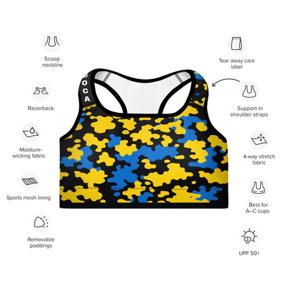 St. Lucia CAMO Padded Sports Bra-Fete Massive