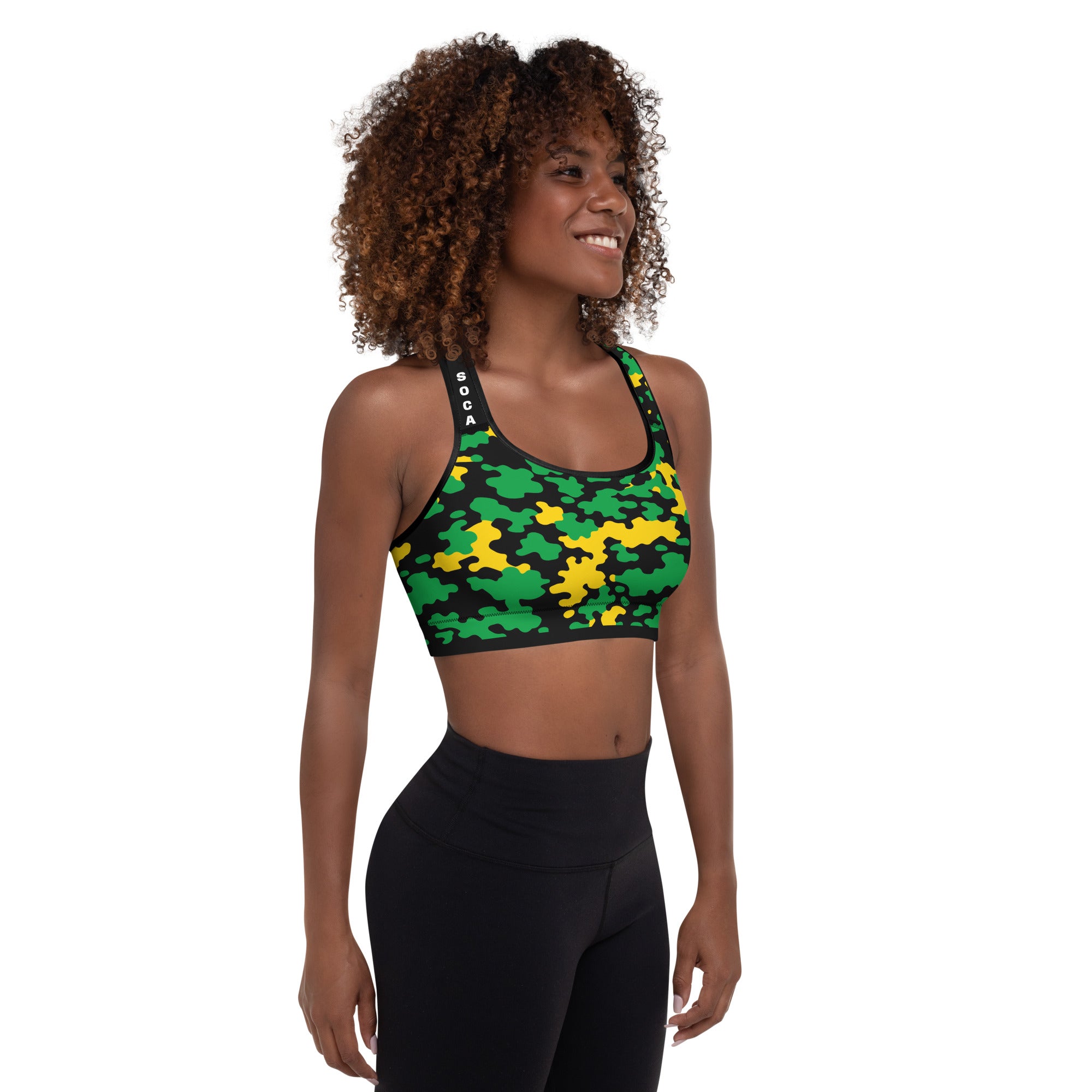 Jamaica CAMO Padded Sports Bra-Fete Massive