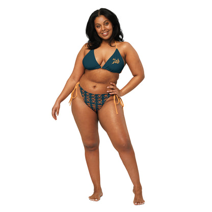 Jab & Soca string bikini dark teal and Orange-Fete Massive