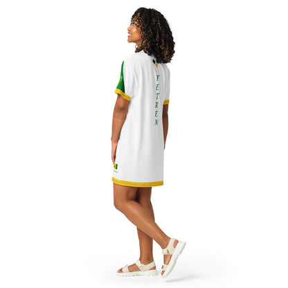 Saint Vincent Fetren T-shirt dress (White)-Fete Massive