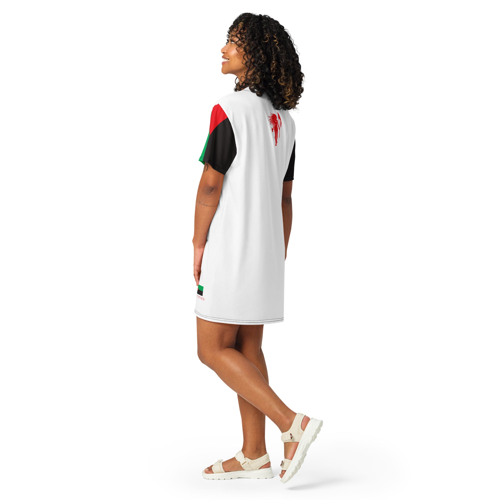 Martinique T-shirt dress (White)-Fete Massive
