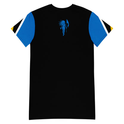 St. Lucia T-shirt dress (Black)-Fete Massive