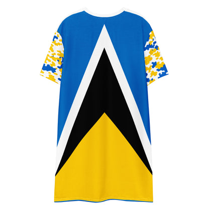 St. Lucia CAMO sleeve T-shirt dress-Fete Massive