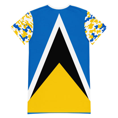 St. Lucia CAMO sleeve T-shirt dress-Fete Massive