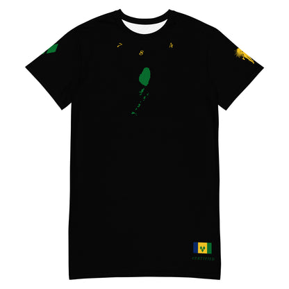 Saint Vincent Vincy T-shirt dress (Black)-Fete Massive