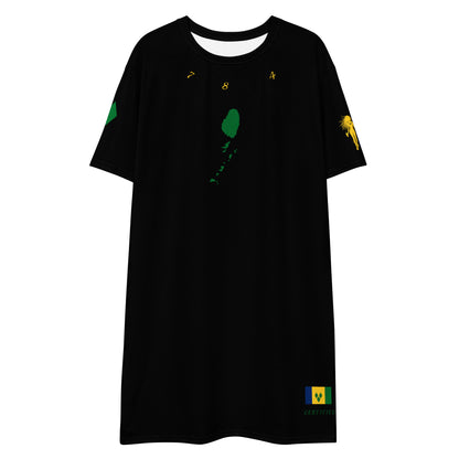Saint Vincent Vincy T-shirt dress (Black)-Fete Massive
