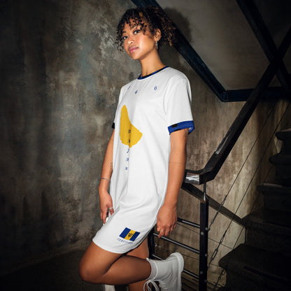 Barbados T-shirt dress (CAMO Trim)-Fete Massive