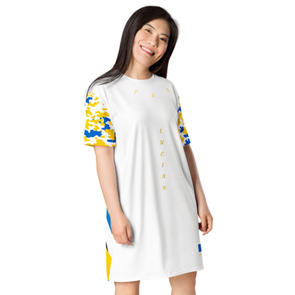 St. Lucia CAMO sleeve T-shirt dress-Fete Massive
