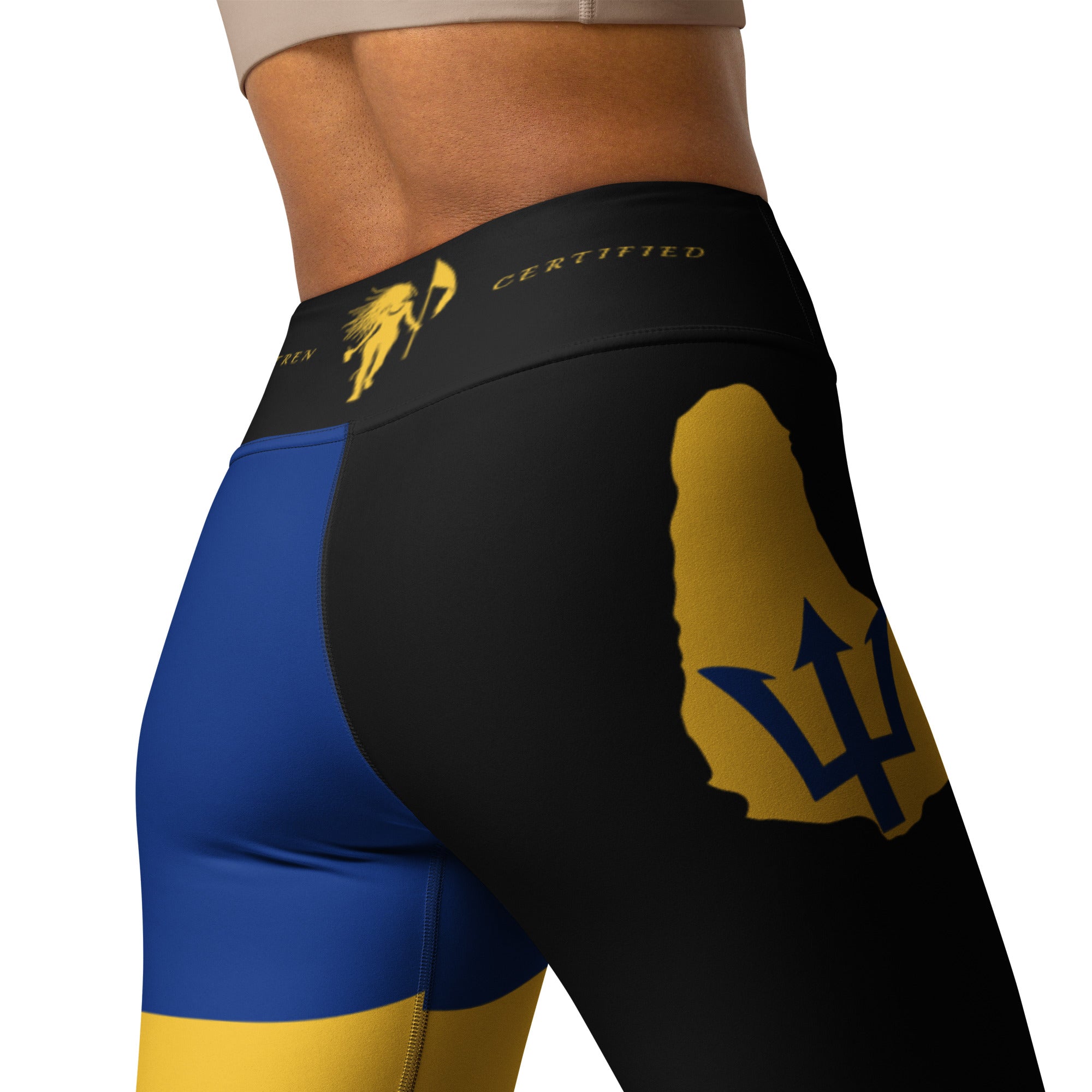 Barbados Flag Yoga Leggings-Fete Massive
