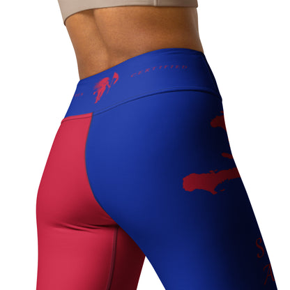 Haiti Flag Yoga Leggings-Fete Massive