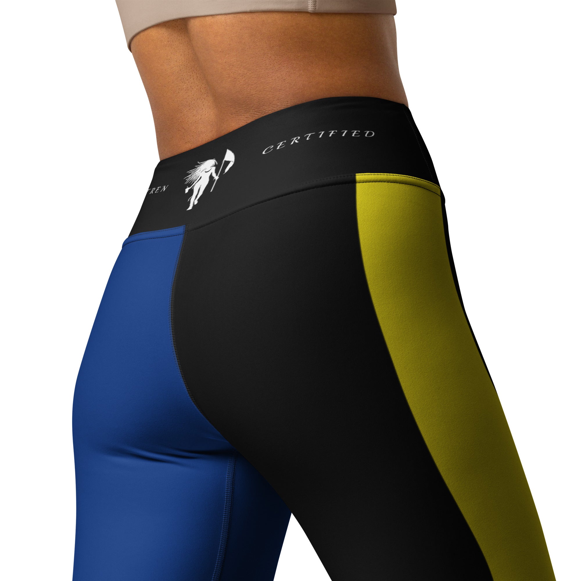 Curacao Flag Yoga Leggings Black-Fete Massive