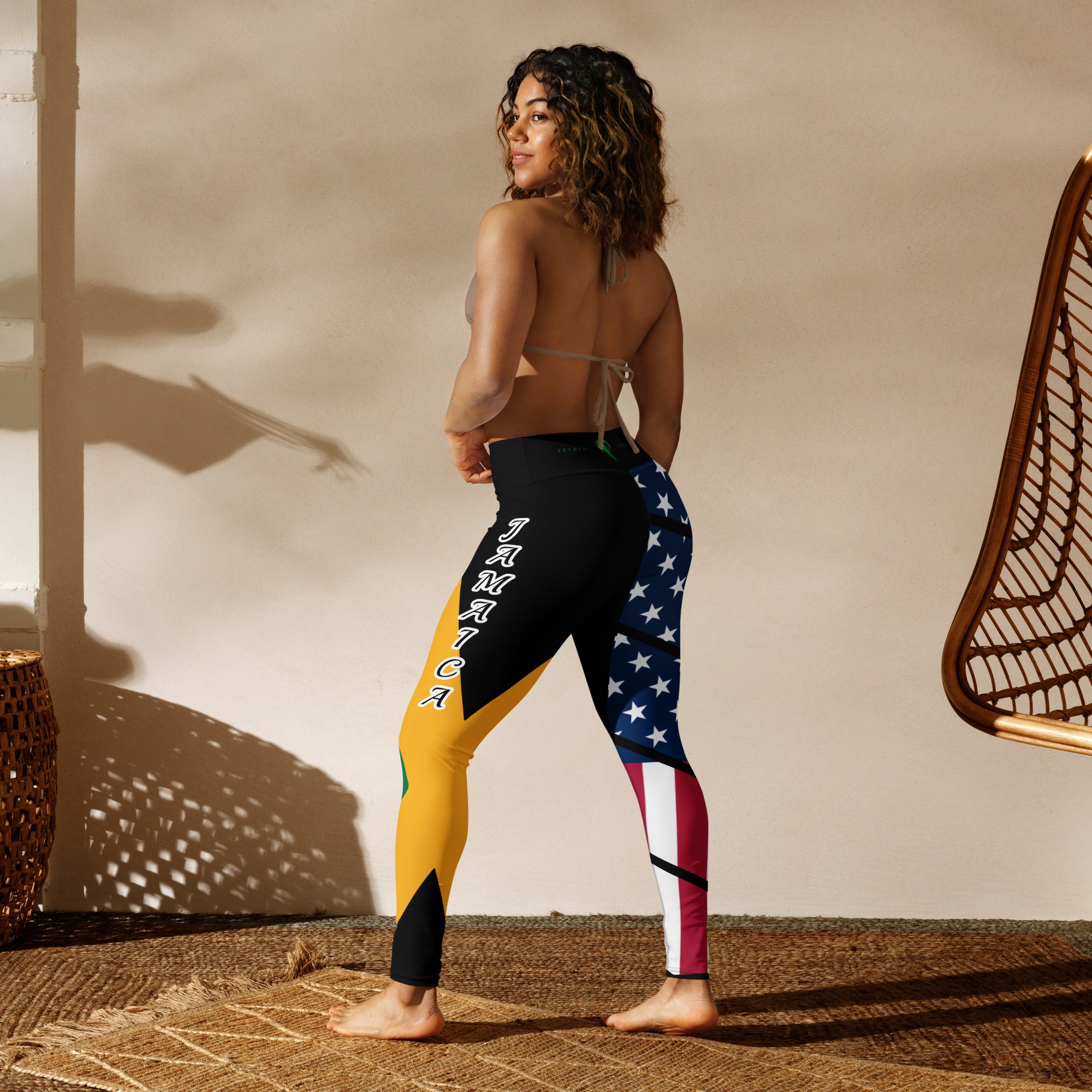 Jamaica USA Yoga Leggings-Fete Massive
