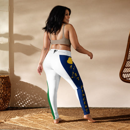Saint Vincent Flag White Out Edition Yoga Leggings-Fete Massive