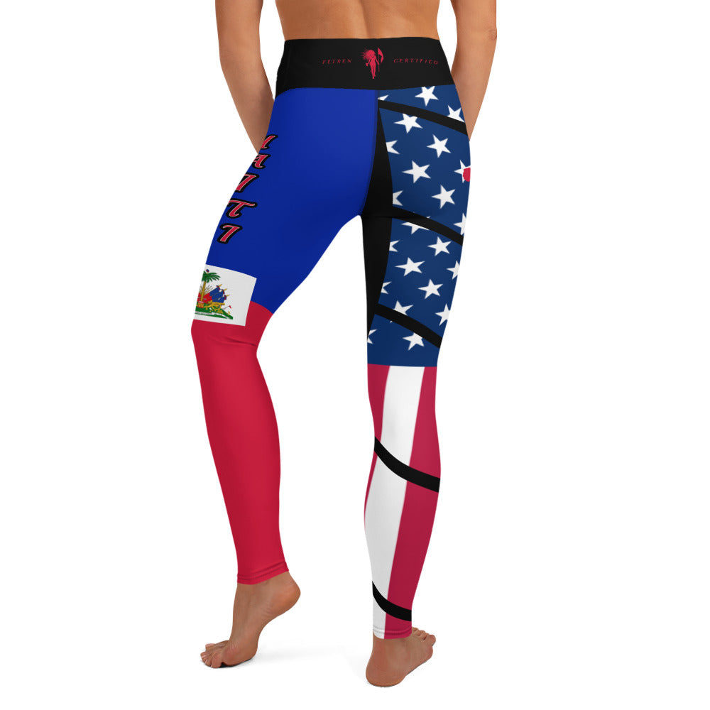 Haiti USA Yoga Leggings-Fete Massive