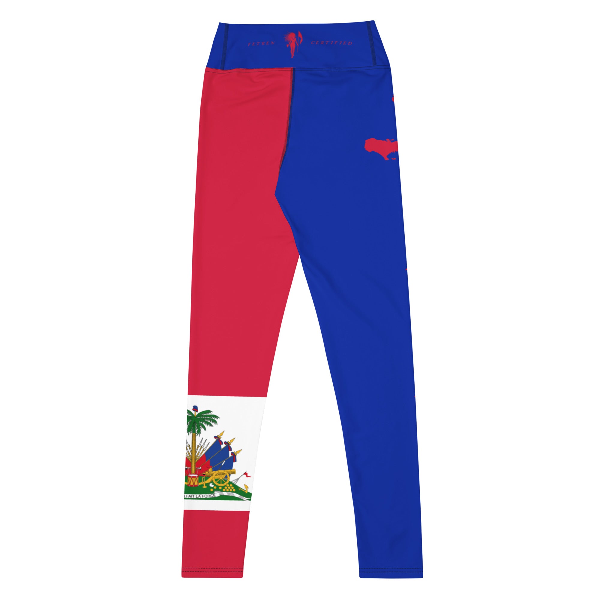 Haiti Flag Yoga Leggings-Fete Massive