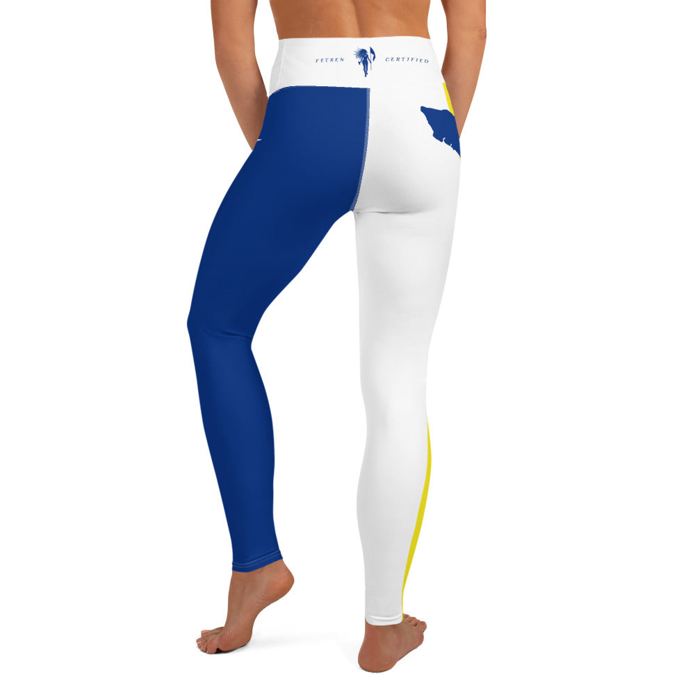 Curacao Flag Yoga Leggings (White)-Fete Massive